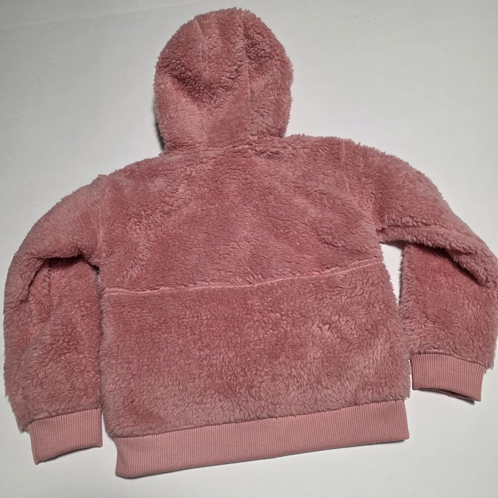 Girls' Size 5 The North Face Kids Pink Fleece Hoodie Sweater - Picture 6 of 12